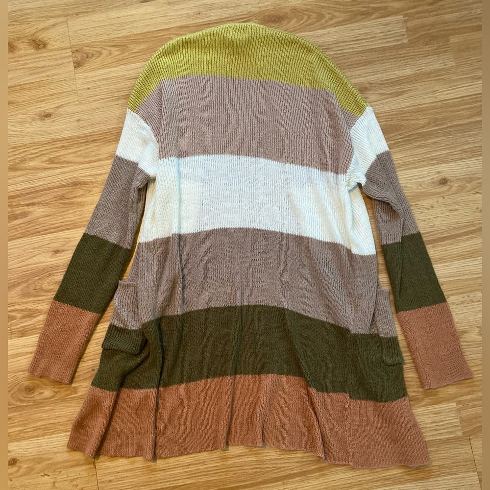 Multicolor Open Front Cardigan - Size L - Picture 6 of 6